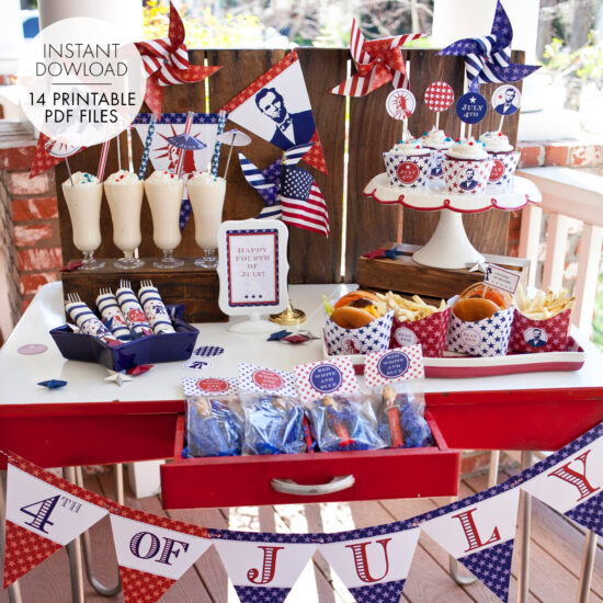 American Icons 4th of July Printable Party - Paper and Cake