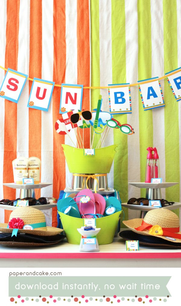 Pool Swim Printable Party and Tablescape