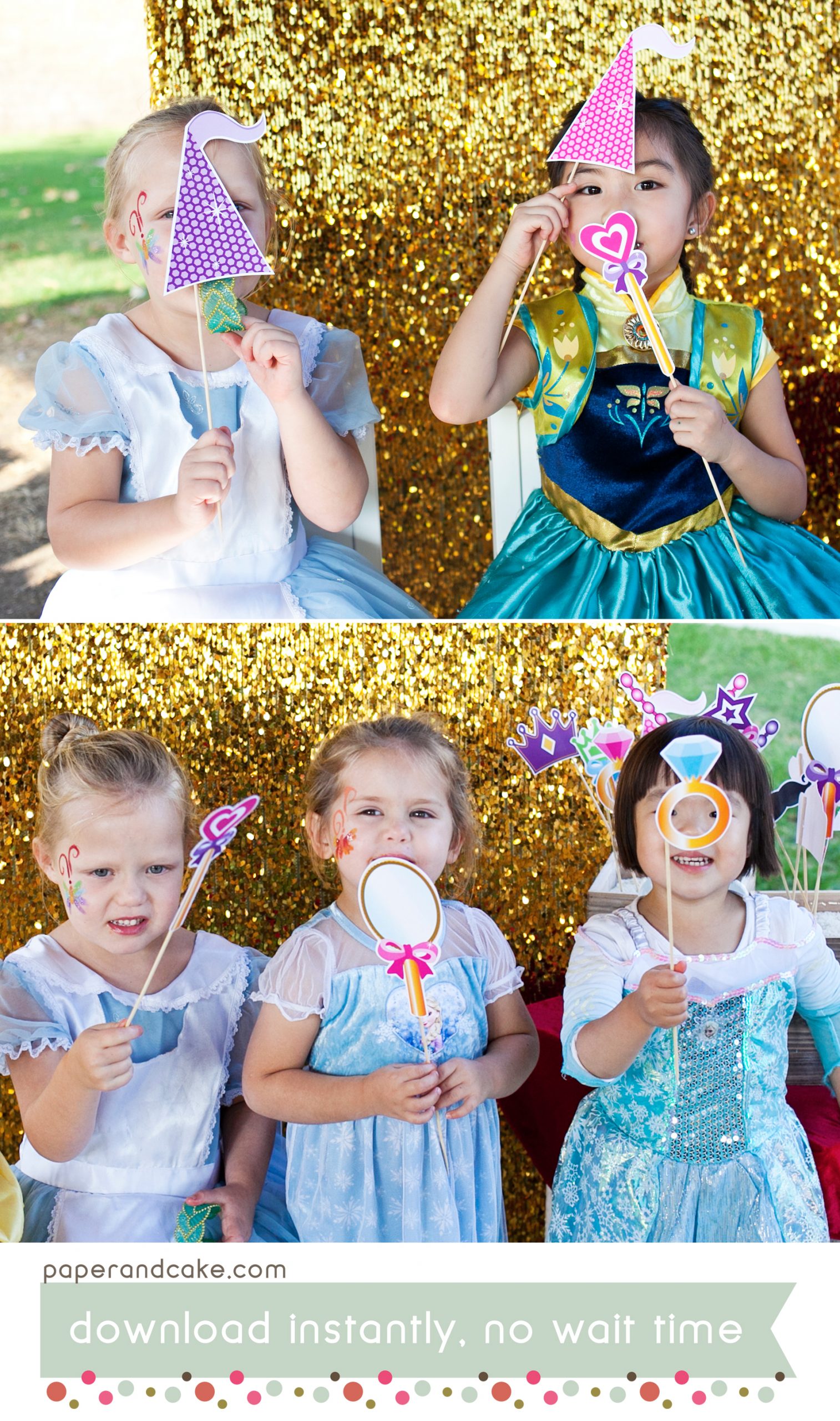 princess printable photo booth props