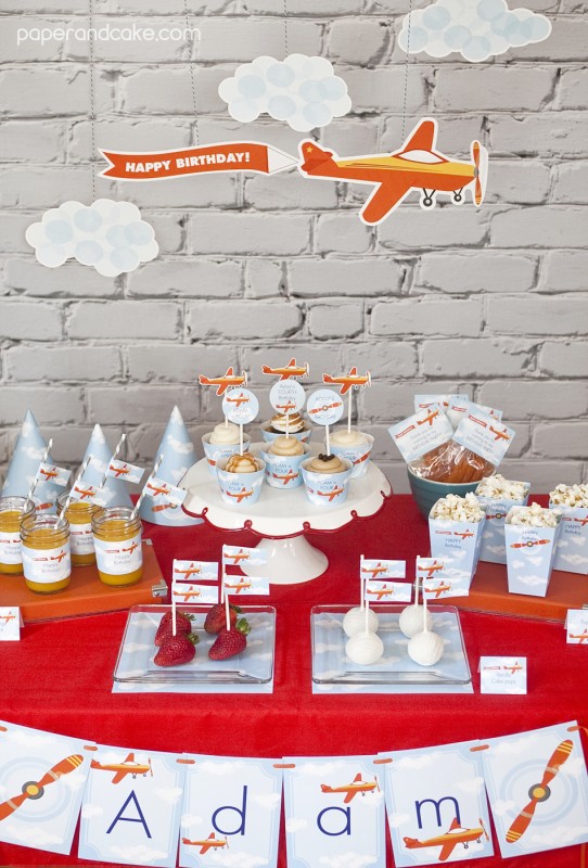 new party release: Airplane Birthday Printable Party - Paper and Cake ...