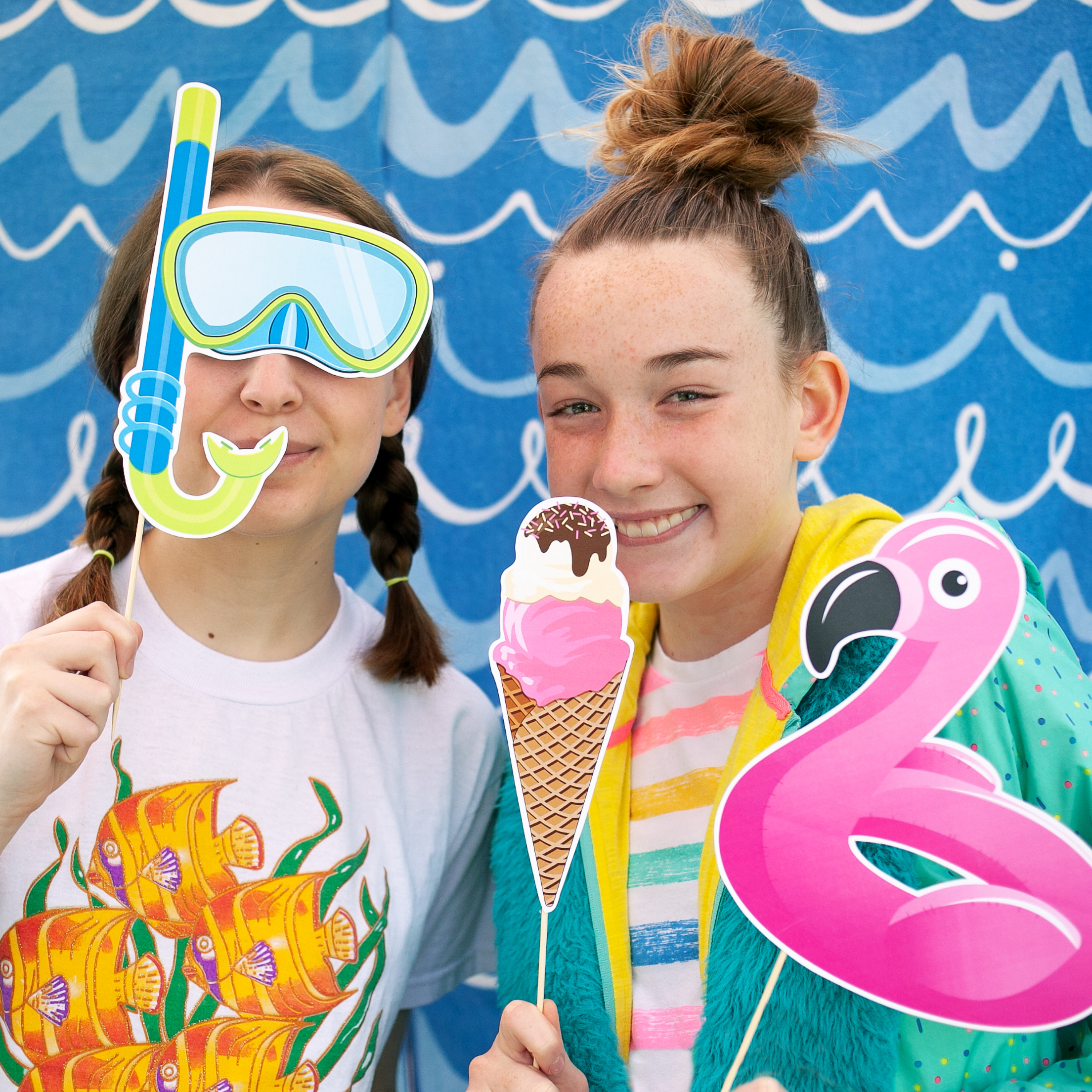 Beach photo online booth props