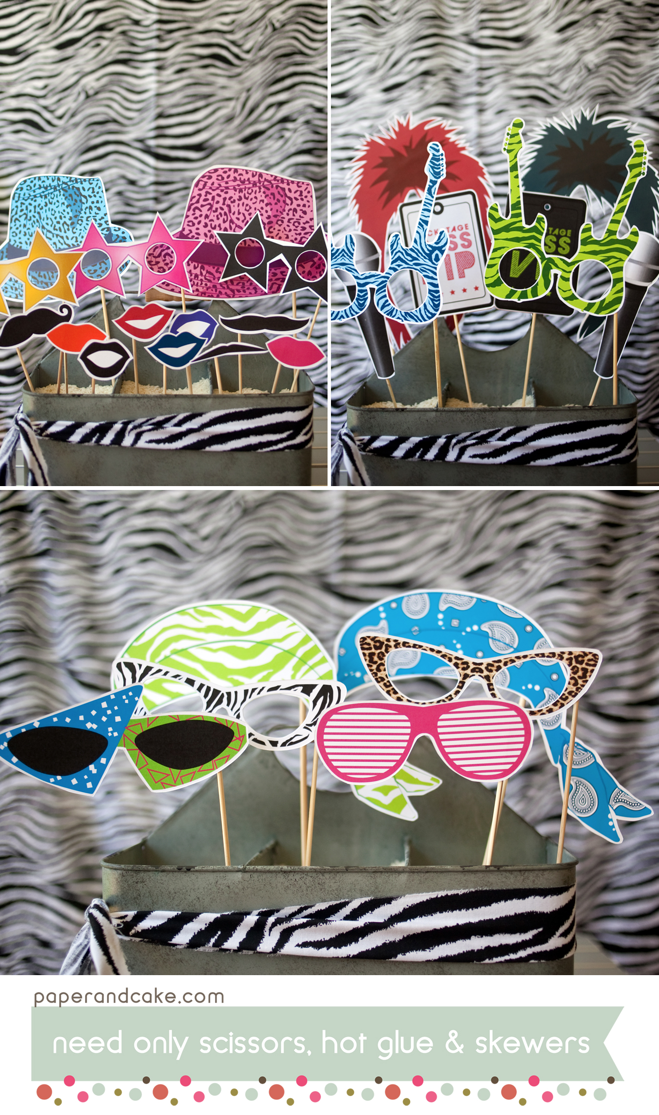 rock star printable photo booth props