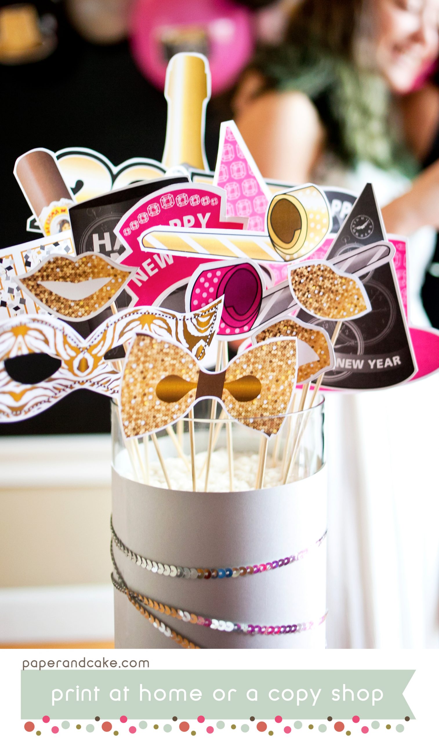 Happy New Year printable photo booth props