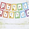 Rainbow of Bugs Happy Birthday Pennant Banner