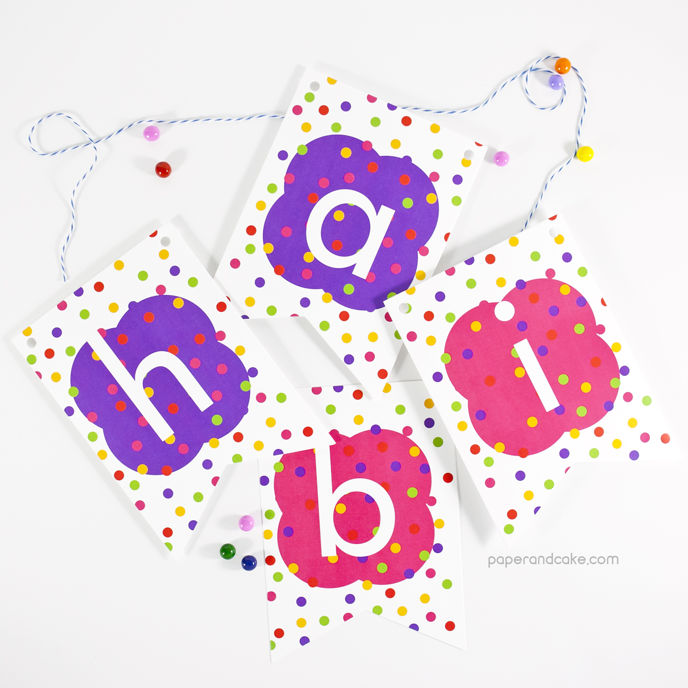 Polka Dot Happy Birthday Pennant Banner