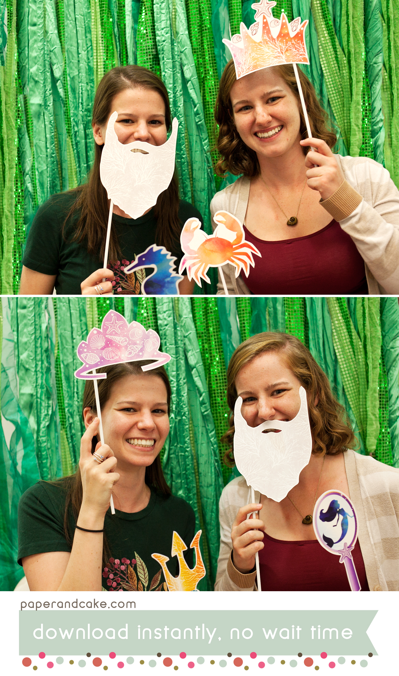 Under the Sea printable photo booth props