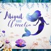 Mermaid Under the Sea Birthday Backdrop Banner