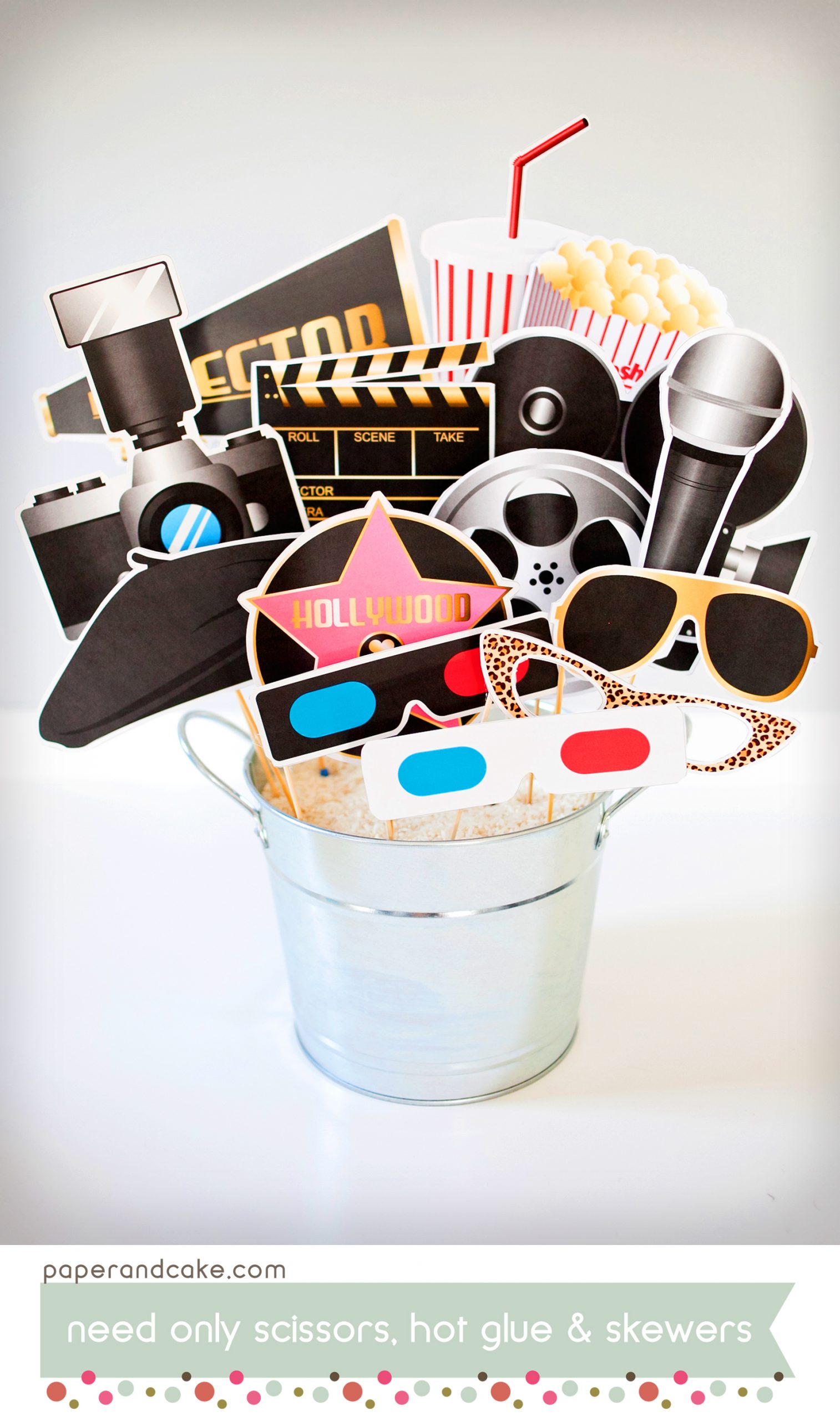 Hollywood movie printable photo booth props