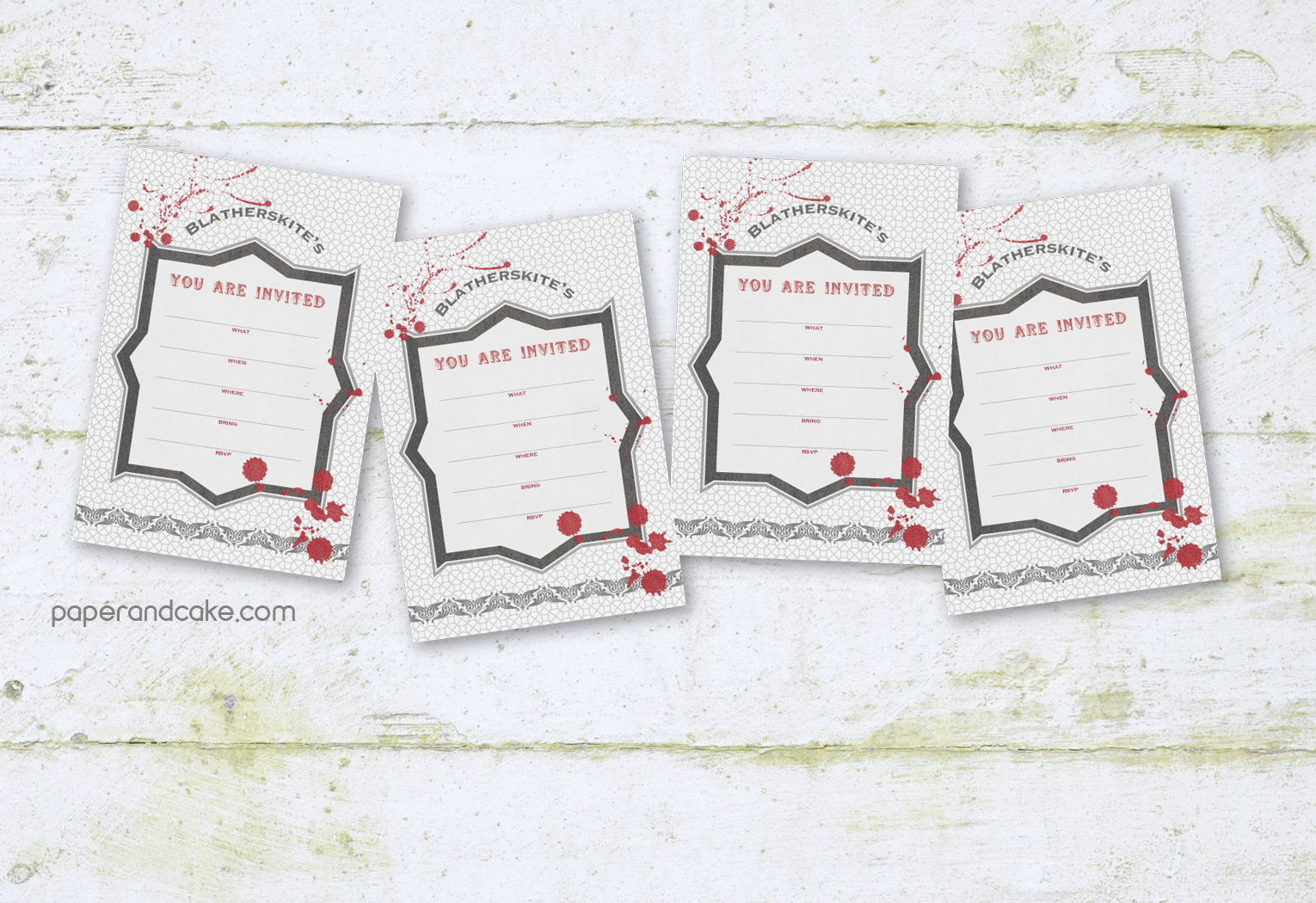 Bloody Halloween Fill-In Invitations