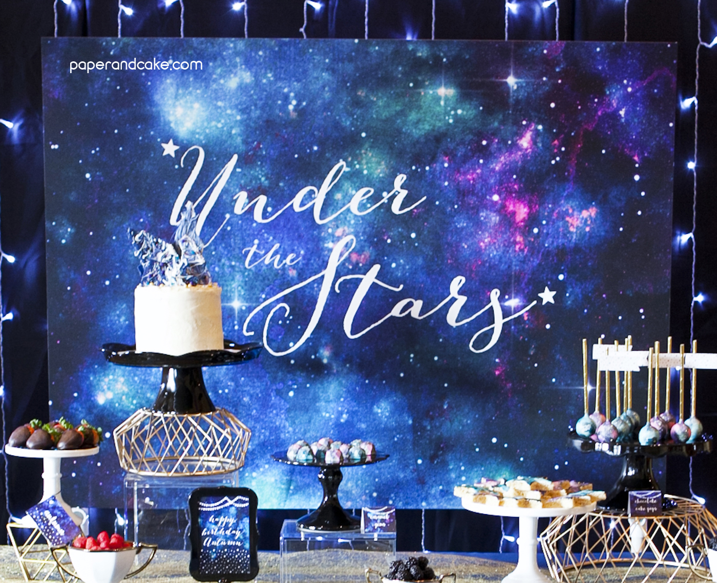 Under the Stars Galaxy Backdrop Banner