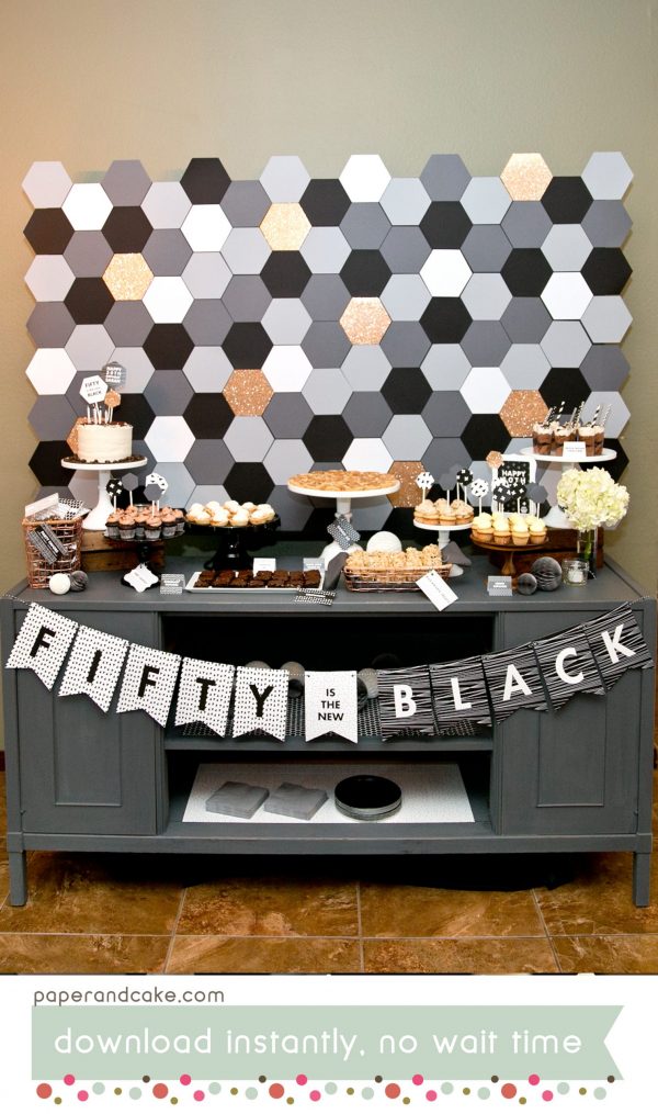 black and white printable party