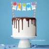 Balloon Rainbow Mini-Bunting Cake Topper