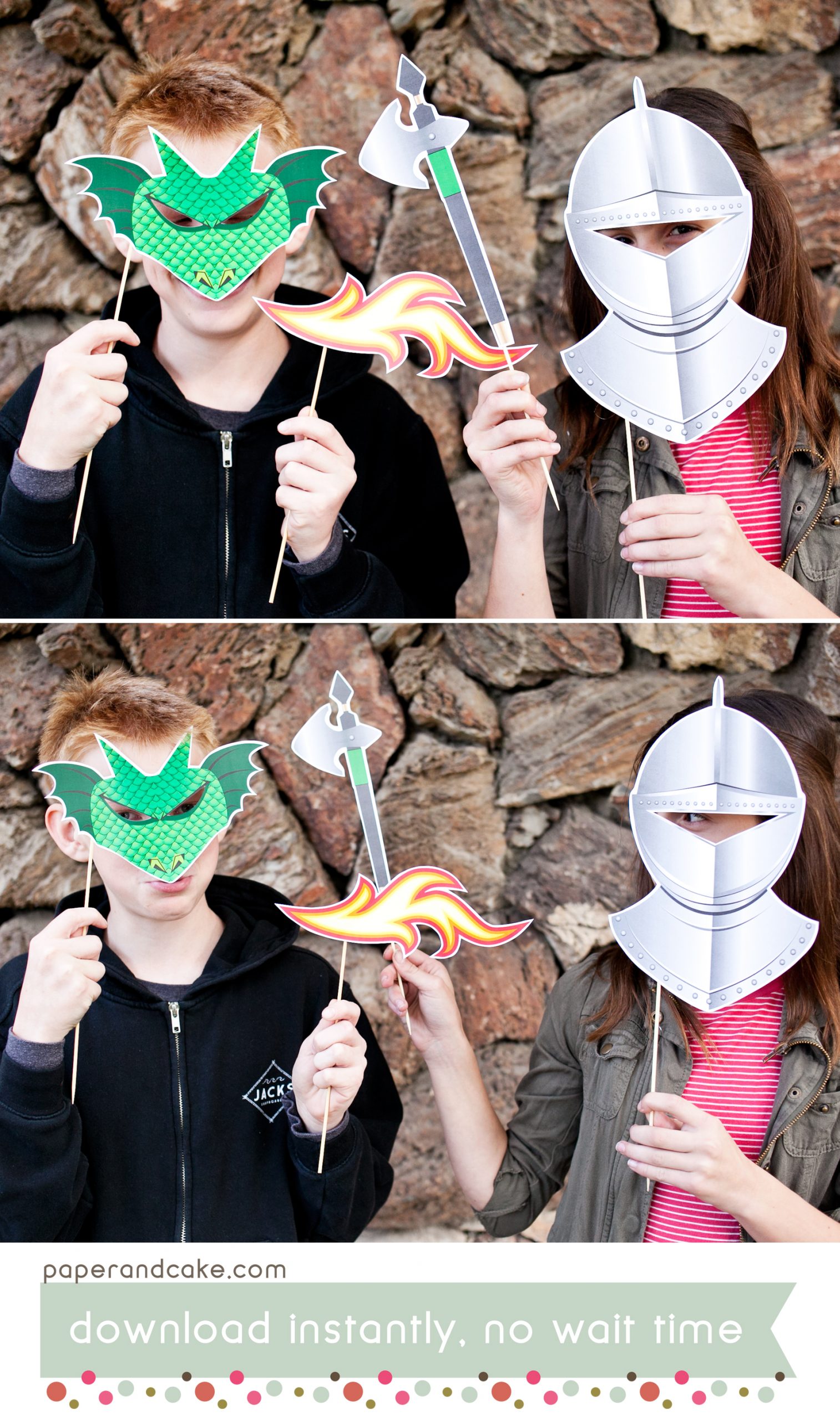 Medieval Knights Printable Photo Booth Props