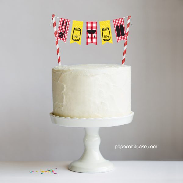 bbq Mini-Bunting Cake Topper
