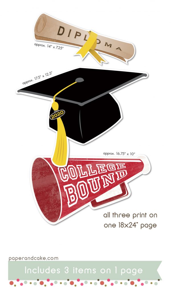 Giant Graduation Printable Photo Booth Props - Paper and Cake