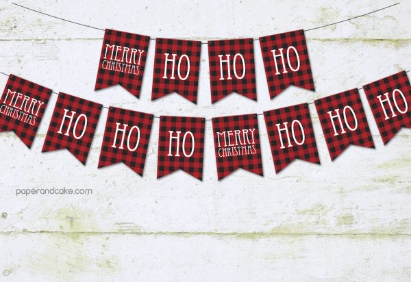 Buffalo Plaid Pennant Banner - Paper and Cake