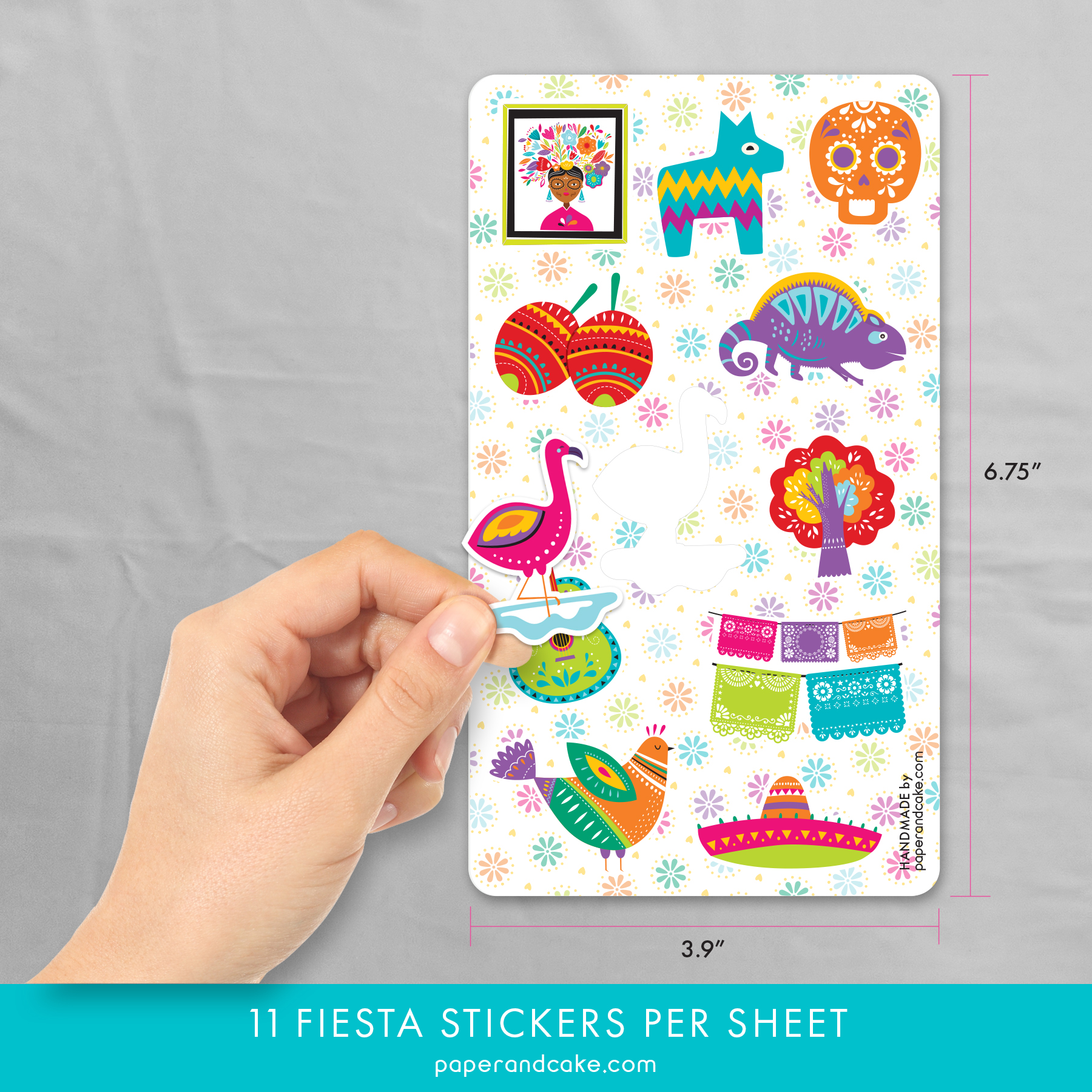 rainbow fiesta party favor sticker sheets